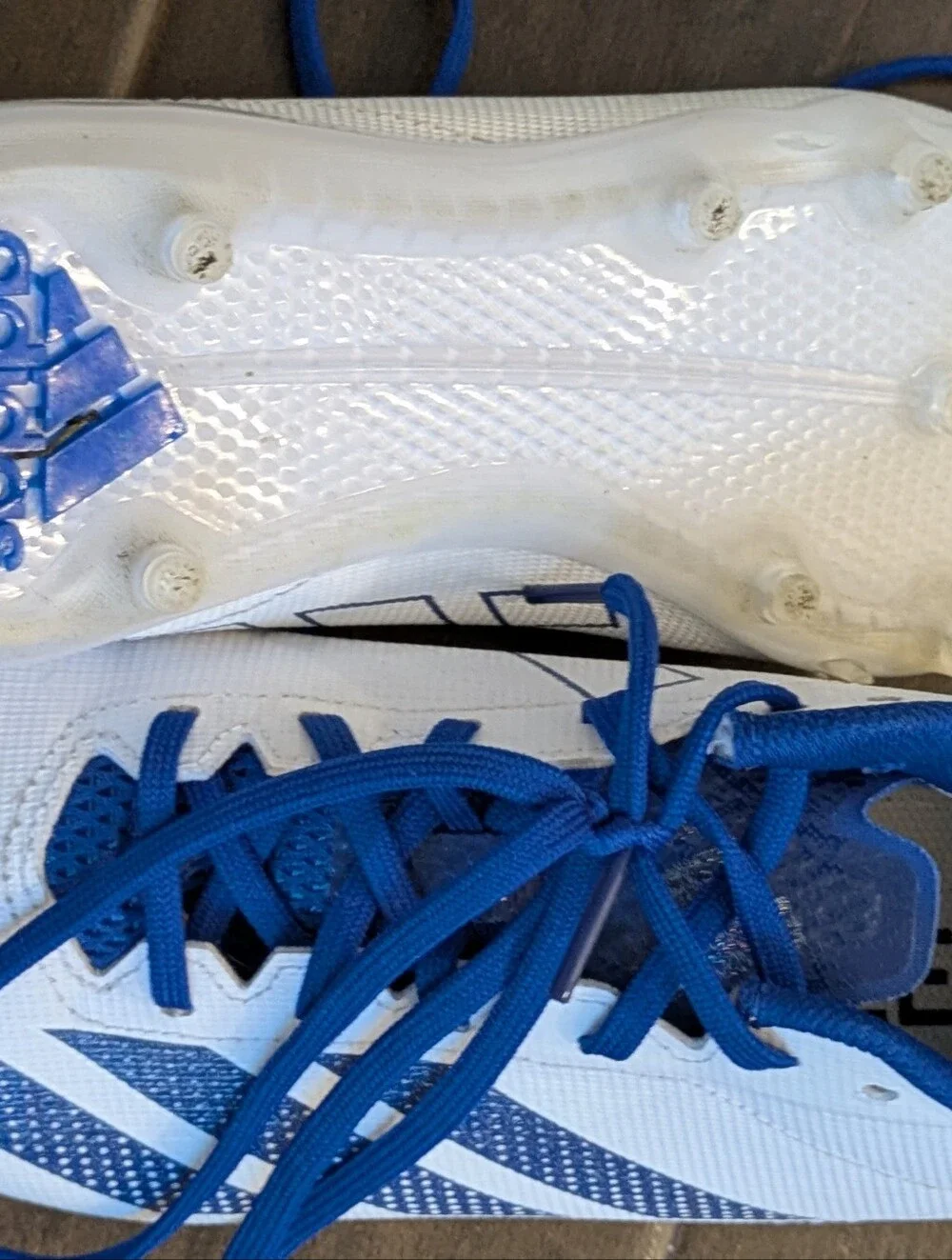 Adidas Adizero Electric 2 Football Cleats Blue White Mens Size 8 Worn Once EUC